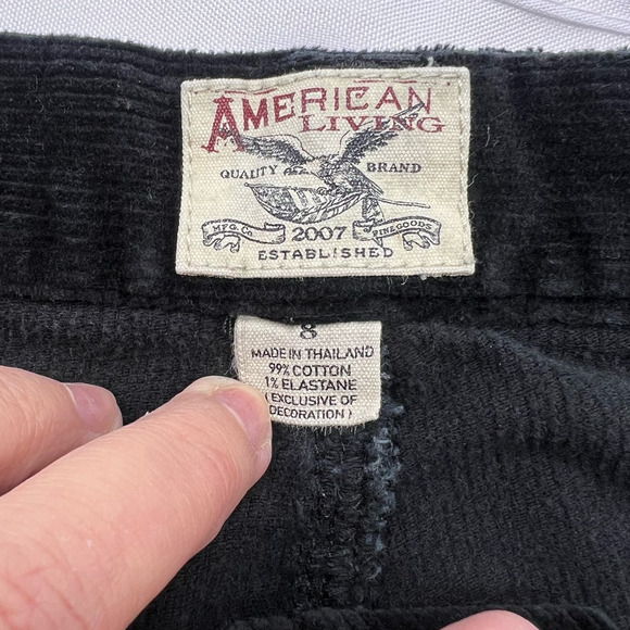 Vintage AMERICAN LIVING By Ralph Lauren Corduroy Black Classic Straight Pants 8 - Picture 4 of 11